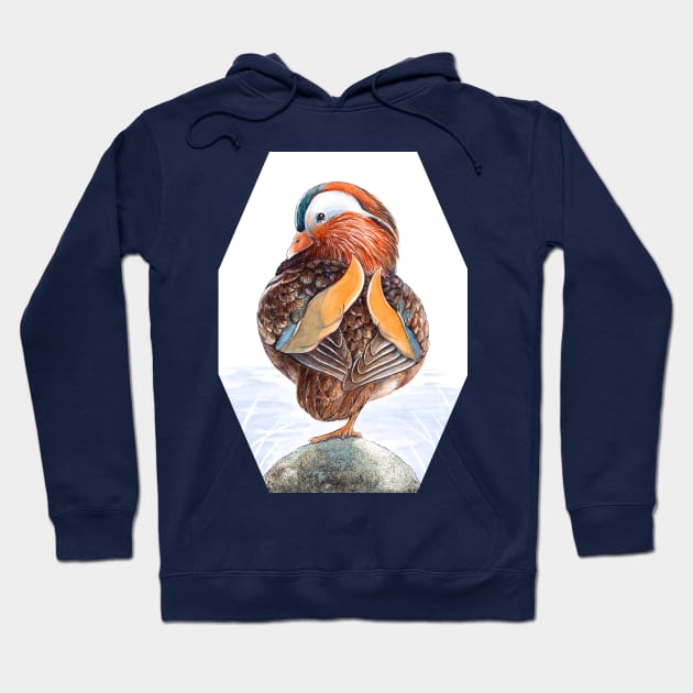 Mandarin Duck Art by Nadya Neklioudova Hoodie by nadyawildlife